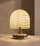 Glass Dimmable Table Lamp with Bell-Shaped Shade, 38cm Height