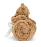 Jellycat bear blanket with textured fur and bear head, 56cm x 70cm, UK version