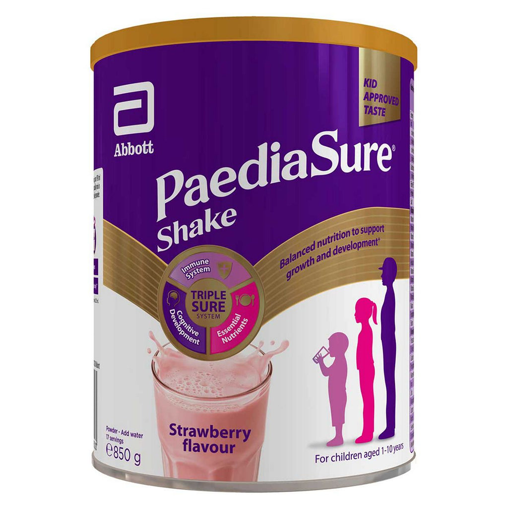 PaediaSure Shake, 850g, Strawberry Flavoured Nutritional Supplement Drink for Kids