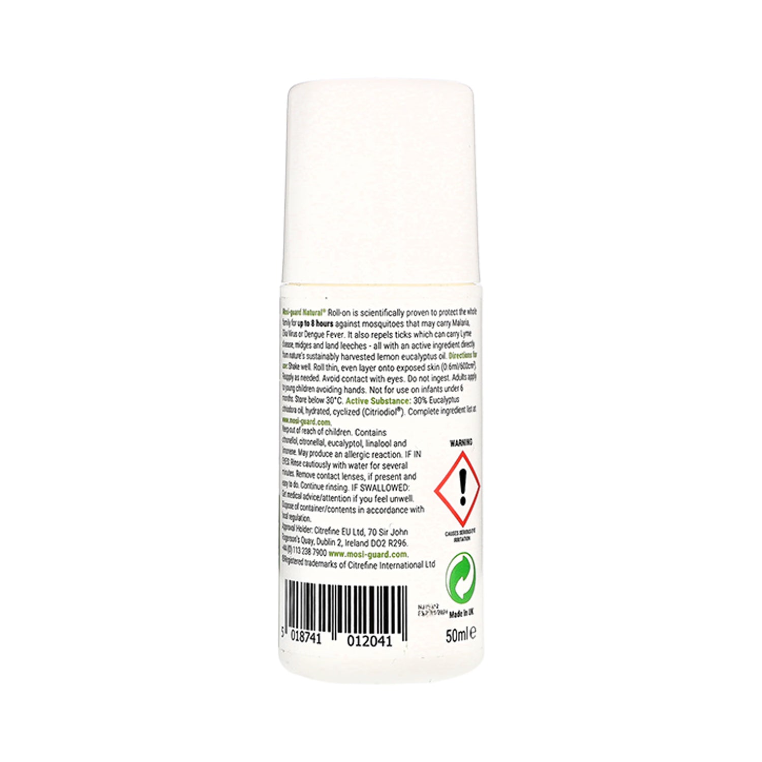 Mosi-guard Lemon Eucalyptus Roll-on 50g, imported from the UK