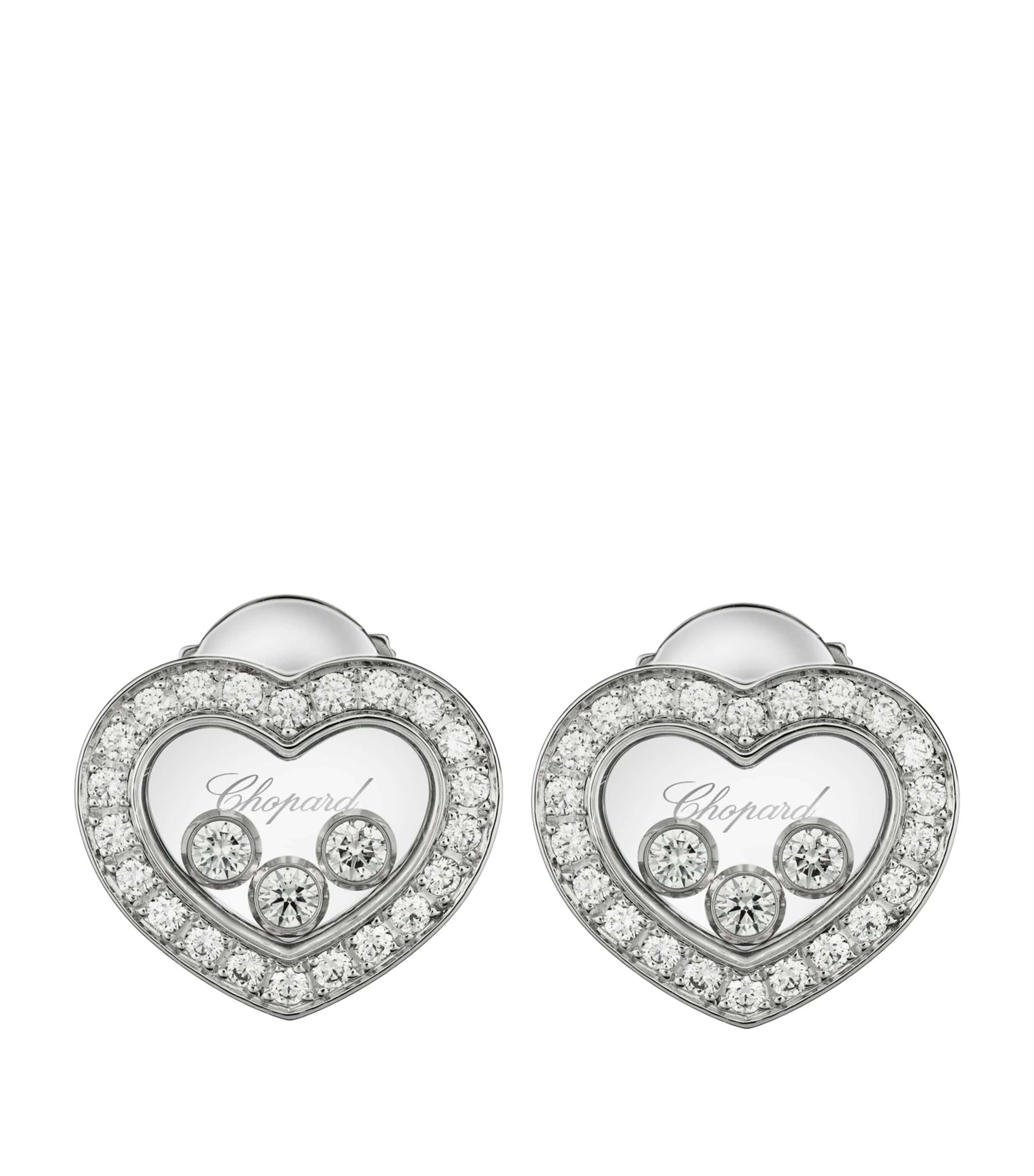 White Gold and Diamond Happy Diamonds Stud Earrings