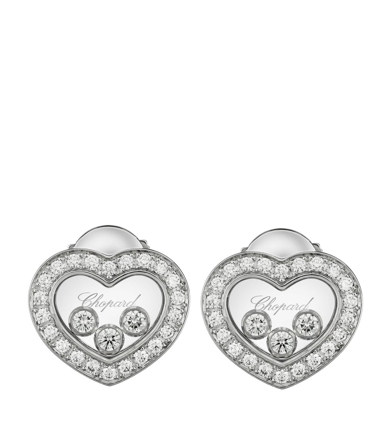 White Gold and Diamond Happy Diamonds Stud Earrings