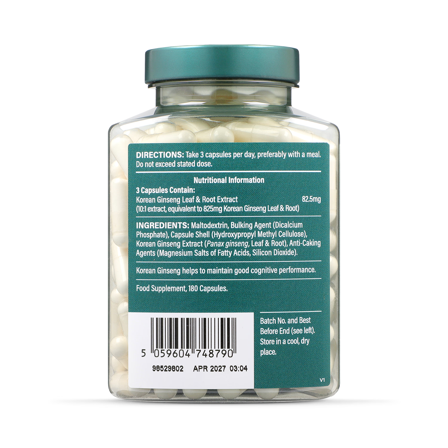 Holland & Barrett Korean Ginseng 180 Capsules, UK version