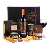 Spicers of Hythe celebration gift box with red wine, imported from the UK