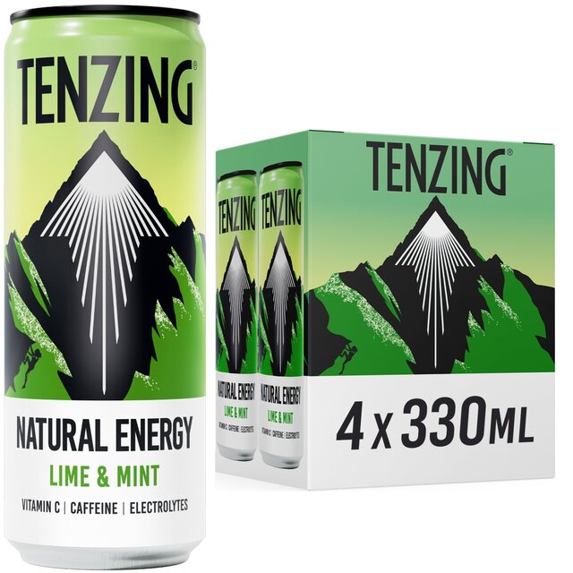 TENZING Natural Energy Lime & Mint Pack   4 x 330ml