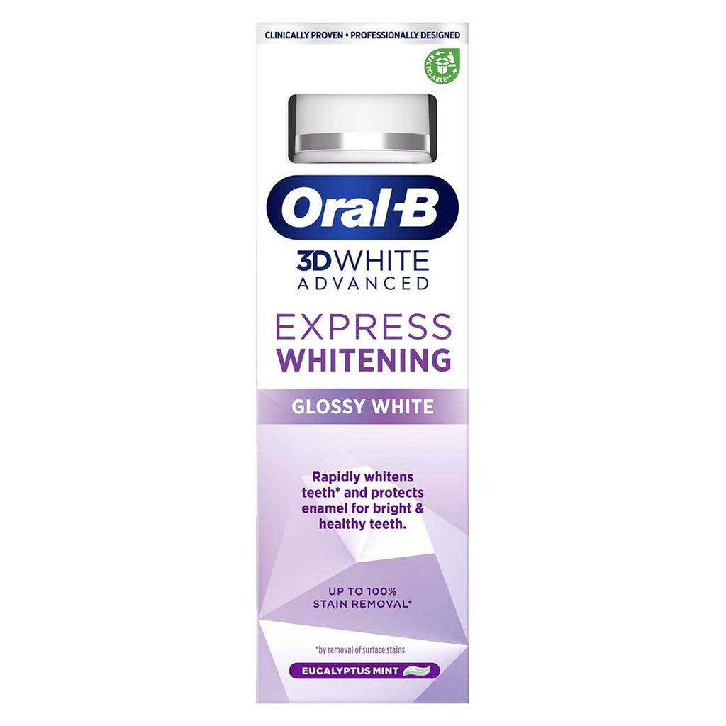 Oral-B 3DWhite Advanced Express Whitening Glossy White Toothpaste 75ml