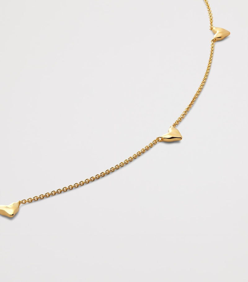 Monica Vinader gold vermeil heart station necklace - British product
