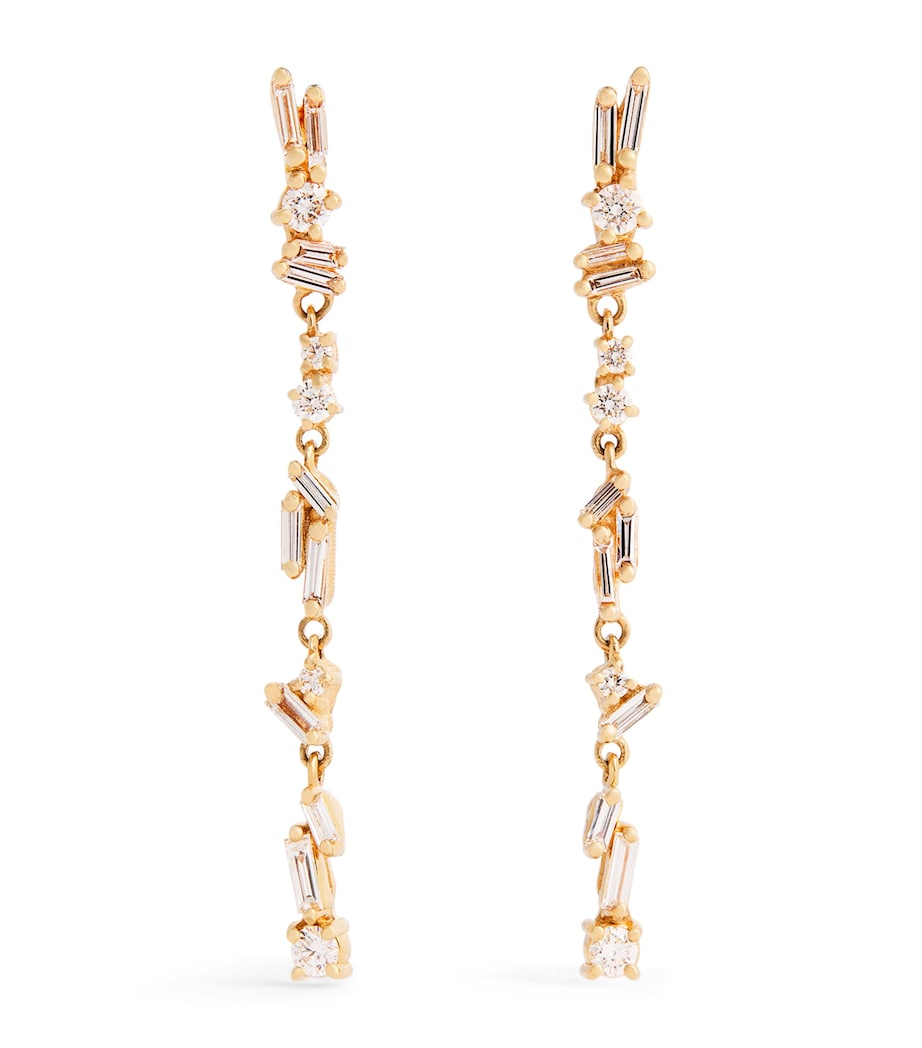 Suzanne Kalan yellow gold diamond Sparkler drop earrings, UK version