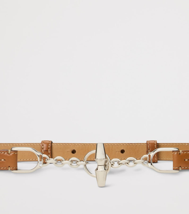Ralph Lauren leather toggle skinny belt 2.5cm, UK version