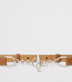 Ralph Lauren leather toggle skinny belt 2.5cm, UK version