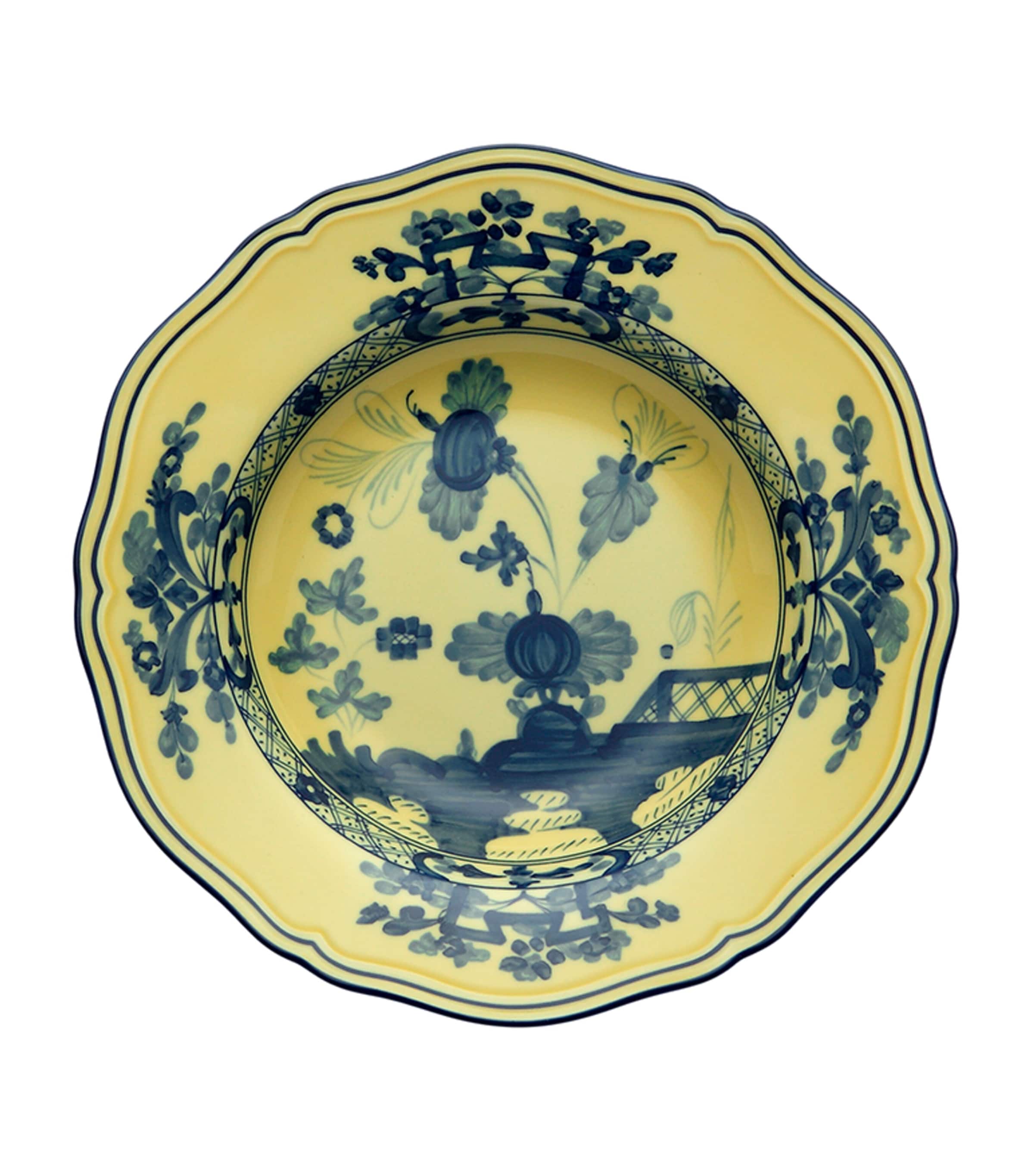 Ginori 1735 soup plate Oriente Italiano Citrino 24cm, UK version
