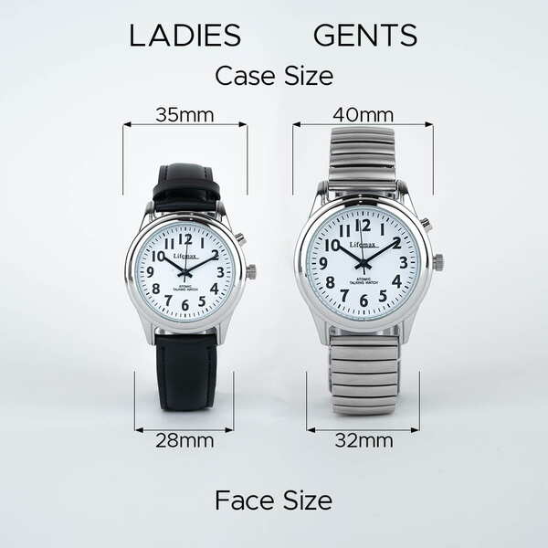 Lifemax ladies talking atomic watch leather strap (British brand)