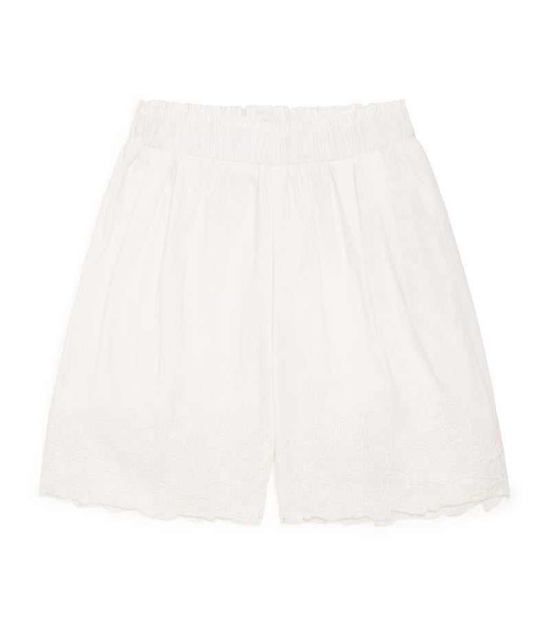 Chloé kids cotton embroidered wide-leg trousers 6-36 months - British product