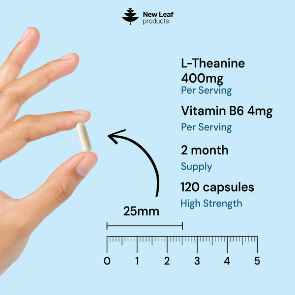 New Leaf L-Theanine with Vitamin B6 400mg 120 capsules - British product