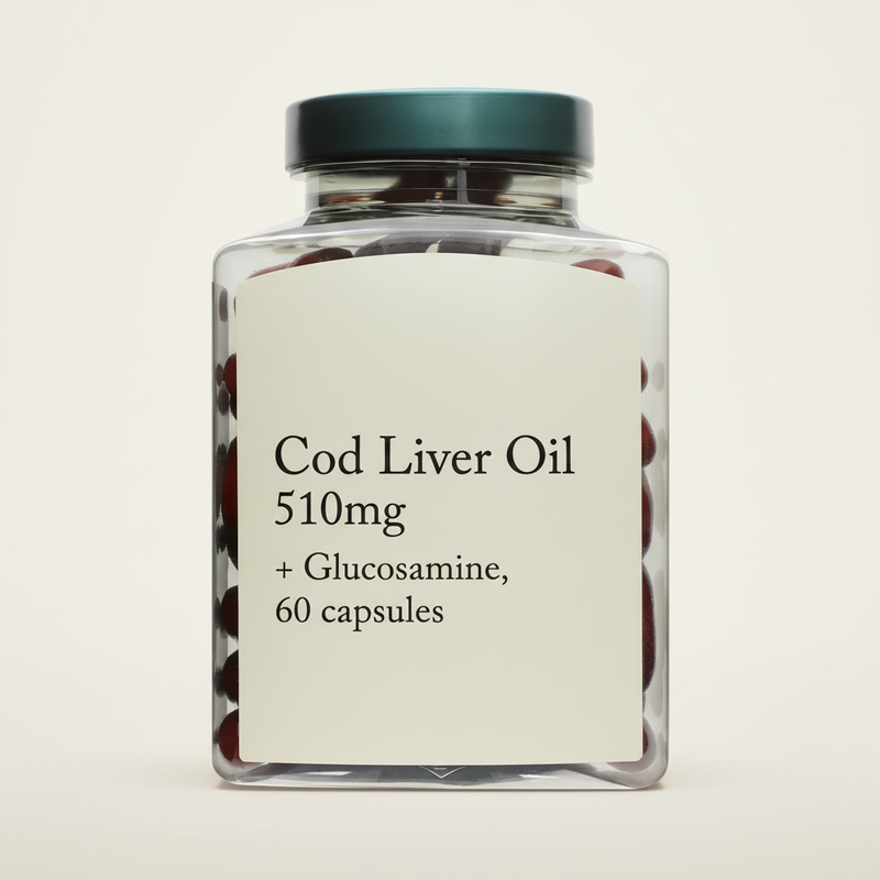 Holland & Barrett Cod Liver Oil 510mg + Glucosamine 60 Capsules