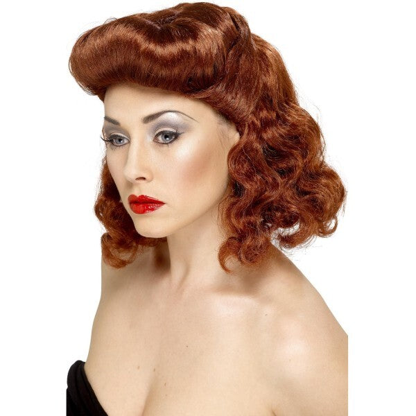 Smiffys Pin Up Girl Wig Auburn - British product