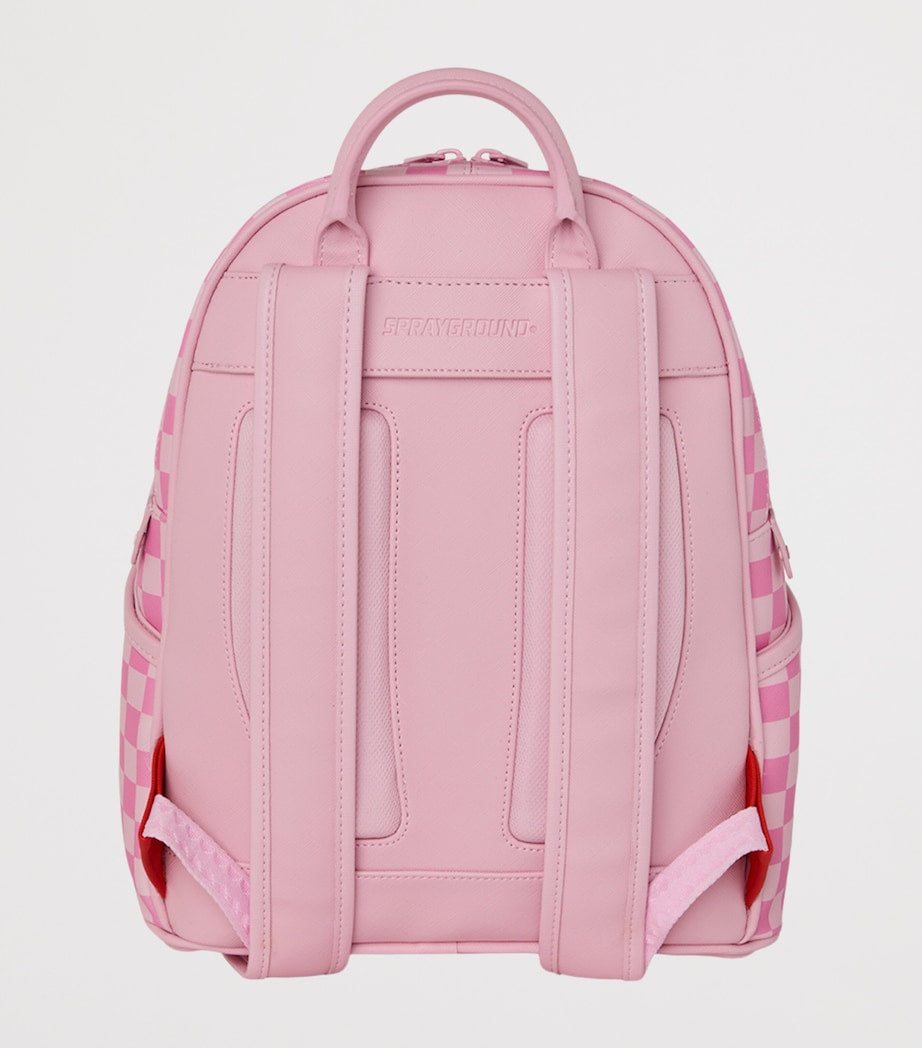 حقيبة ظهر Sprayground وردية زاهية بتصميم فم القرش (علامة تجارية بريطانية)