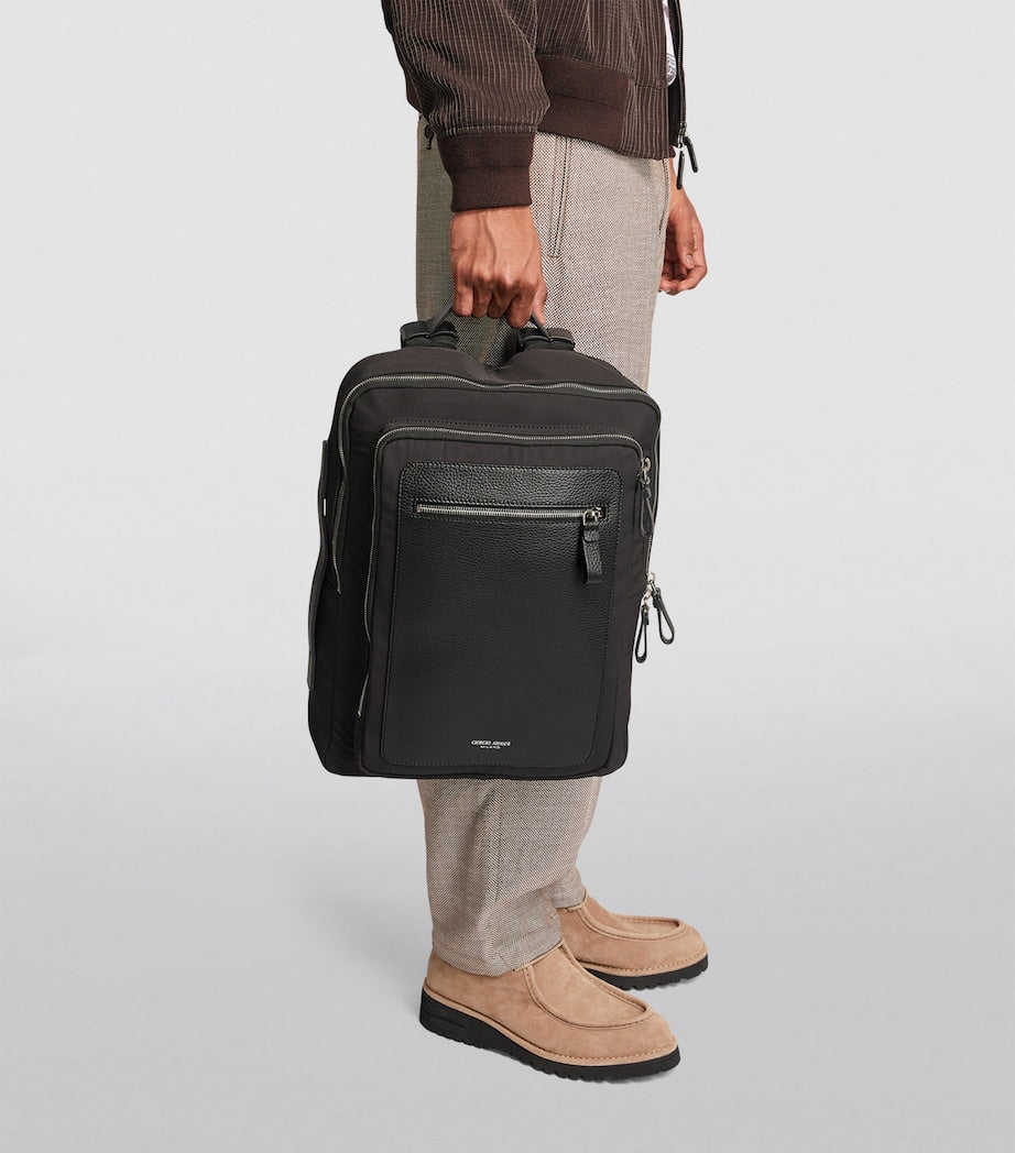 Giorgio Armani backpack recycled polyester leather trims - British product