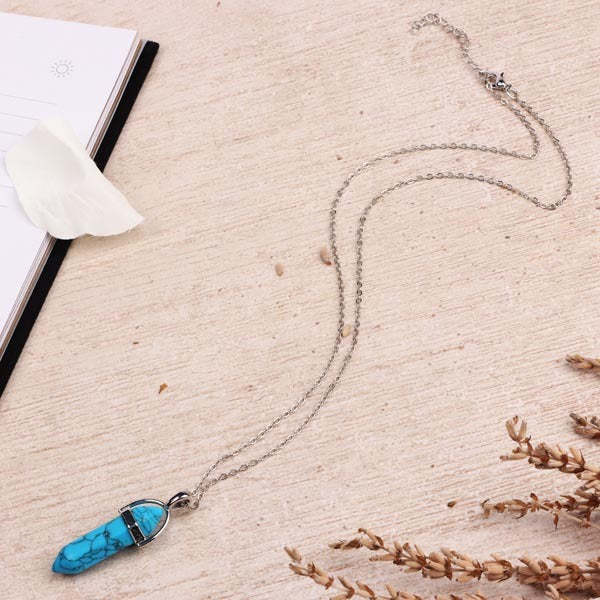 Myga turquoise pendant necklace 45cm chain, imported from the UK