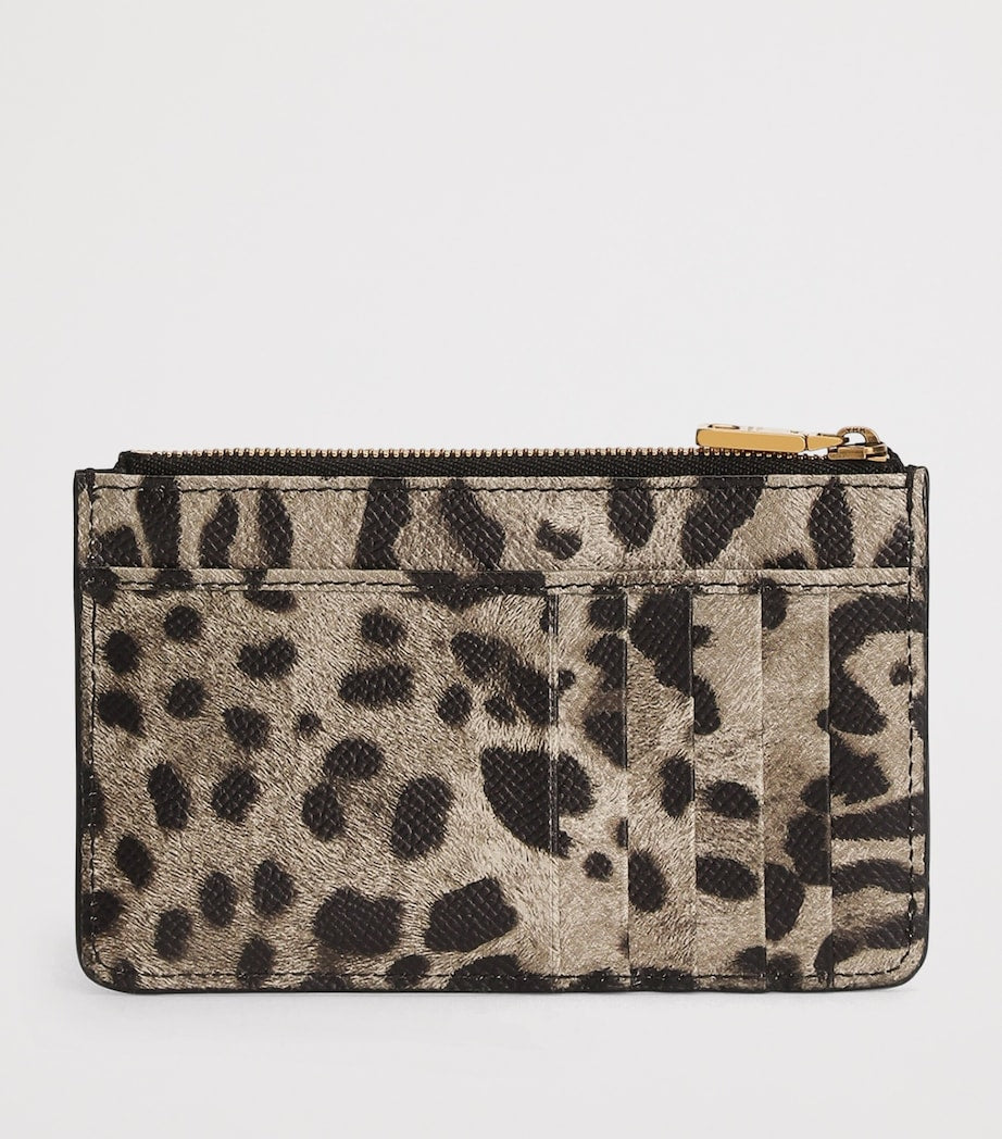 Dolce&Gabbana calfskin leopard print card holder, imported from the UK