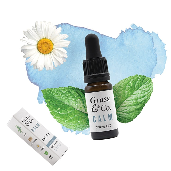 Grass & Co. CALM CBD Consumable Oil 500mg with Ashwagandha, Chamomile & Mint 10ml GOODS Holland&Barrett   