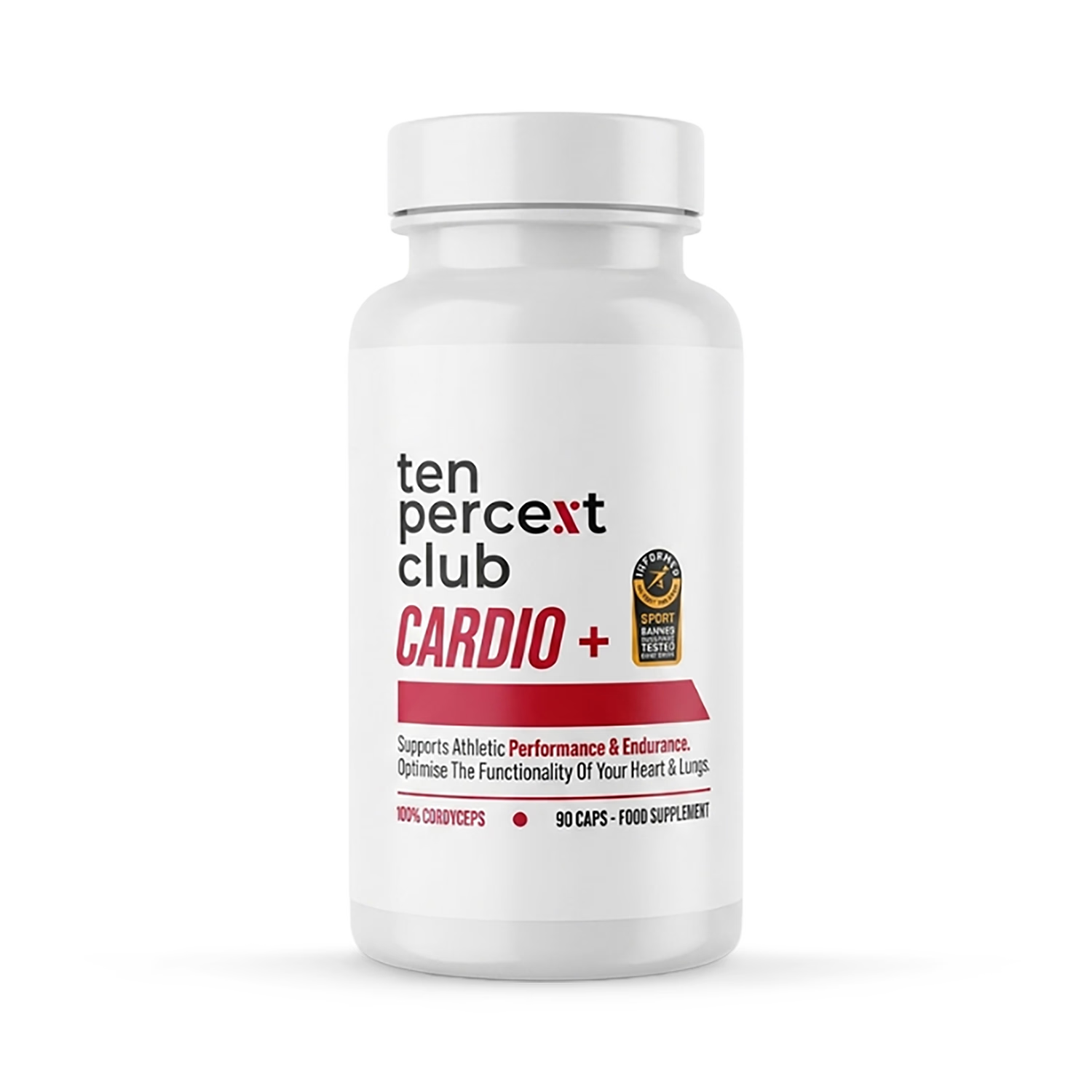 The Ten Percent Club Cardio+ cordyceps 90 capsules, UK version