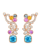 Boodles rose gold diamond sapphire earrings, imported from the UK