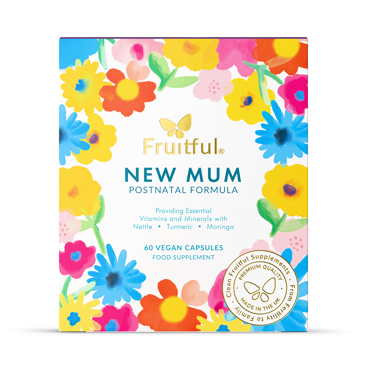 Fruitful New Mum postnatal supplement capsules 60 count, UK version