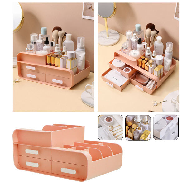 Livingandhome pink desk organizer with three drawers, UK version