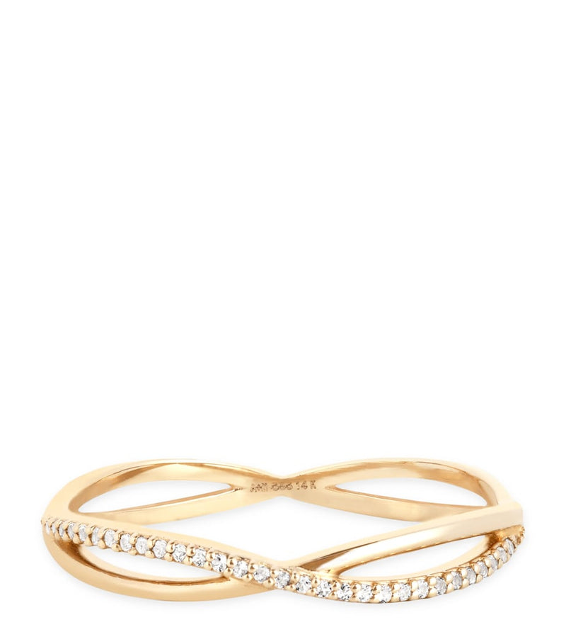 Astrid & Miyu Infinite Pavé ring with white topaz (British brand)