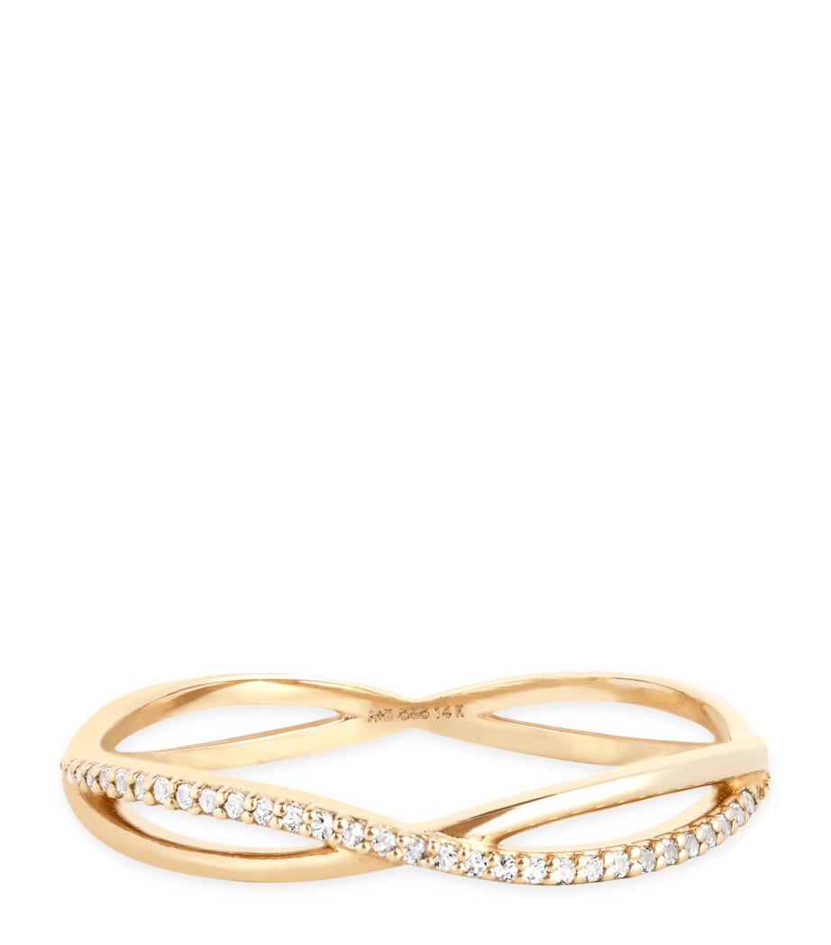 Astrid & Miyu Infinite Pavé ring with white topaz (British brand)