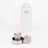 Myga rose quartz crystal glass water bottle - British product