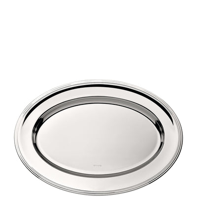 Harrods Oval Silver-Plated Serving Platter 45cm- Buy online at McGrocer