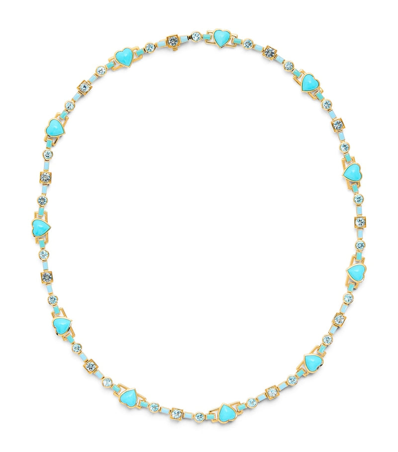 Emily P. Wheeler heart choker turquoise blue topaz, imported from the UK