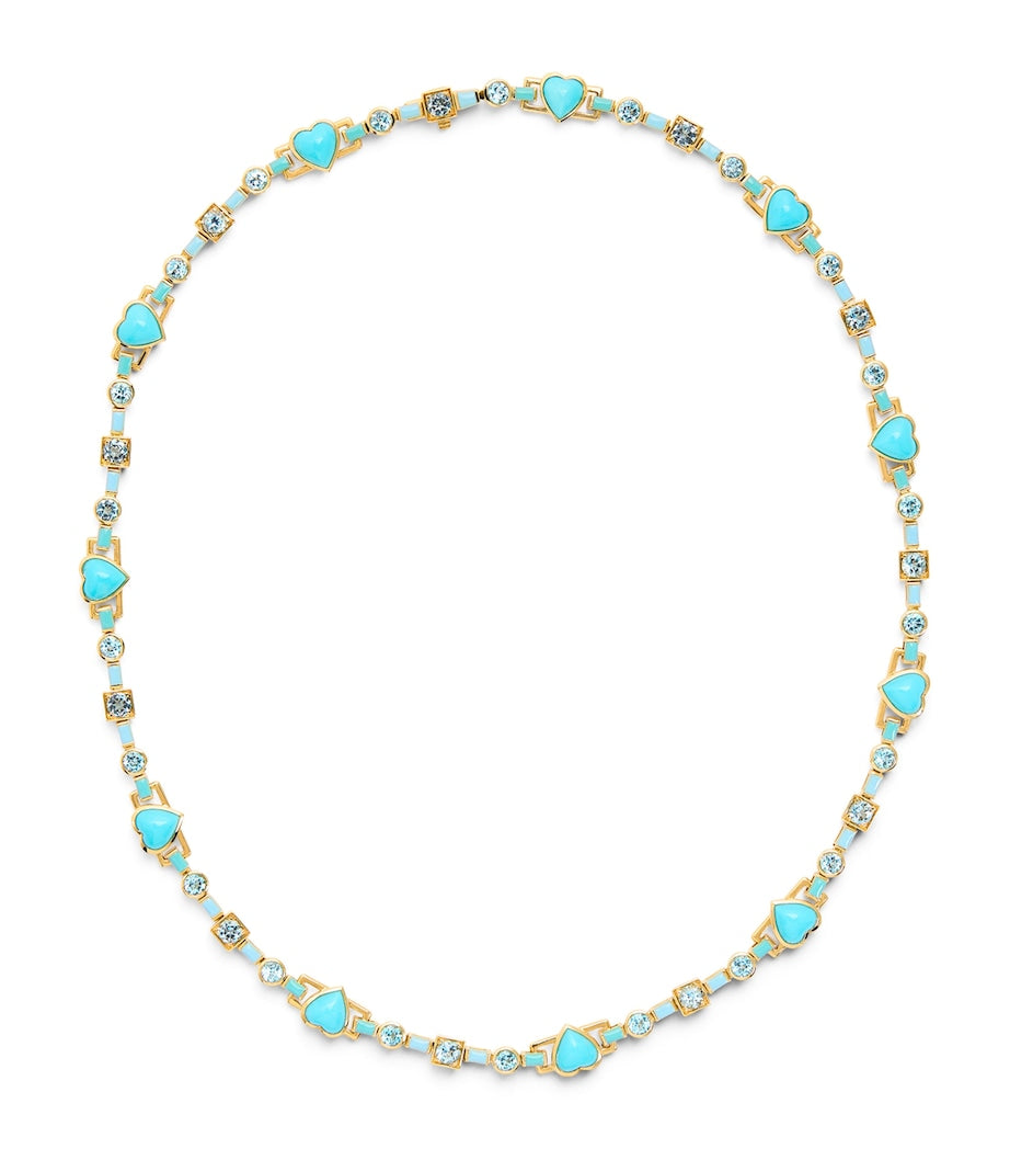 Emily P. Wheeler heart choker turquoise blue topaz, imported from the UK