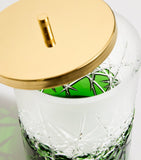 Zodiac crystal ivy green bin with lid, 25cm x 19cm x 19cm (British brand)