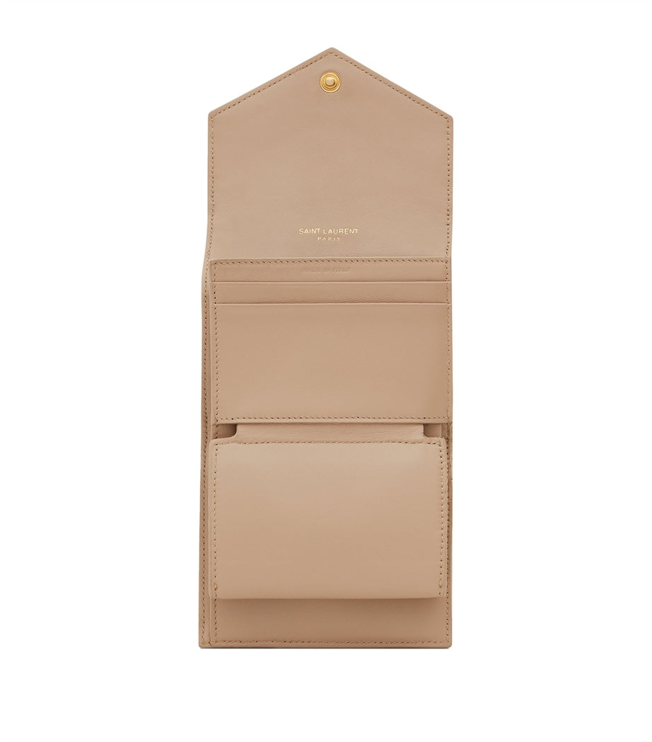 Saint Laurent small monogram matelassé envelope wallet, imported from the UK