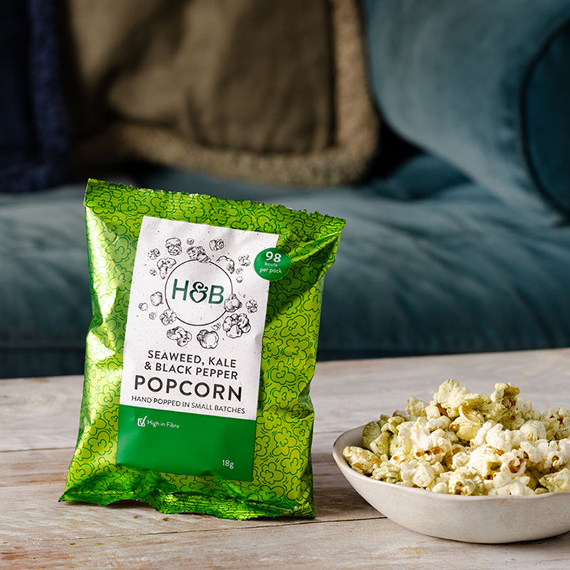 Holland & Barrett Popcorn Seaweed Kale Black Pepper 18g, UK version