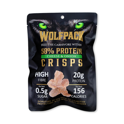 Holland & Barrett Wolfpack Protein Crisps Cheese and Onion 12 x 35g- Buy online at McGrocer