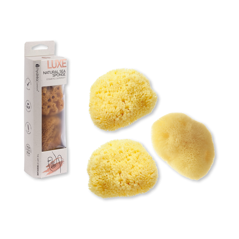 Hydréa London cosmetic sea sponge set of 3, imported from the UK