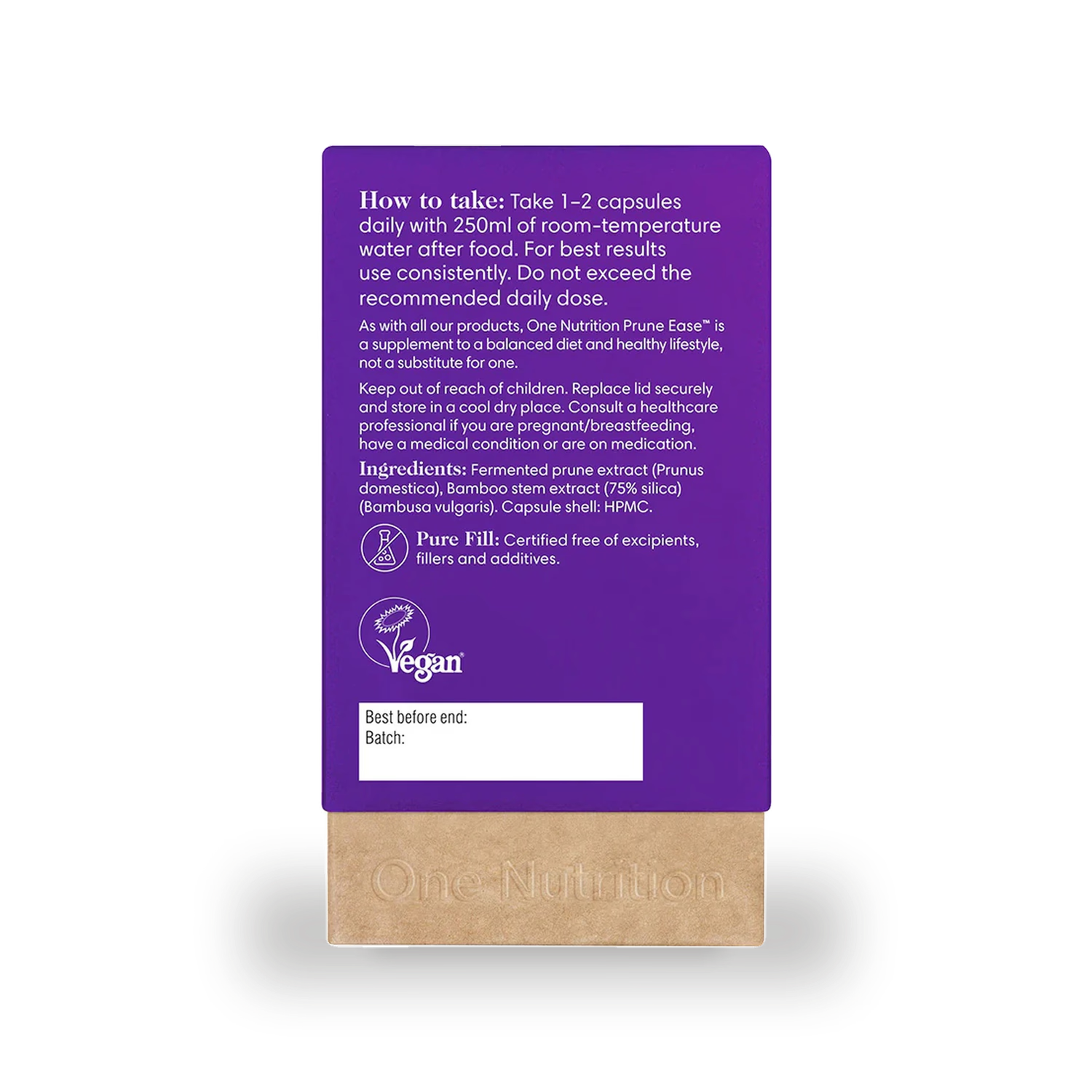 One Nutrition Prune Ease digestive supplement 50 capsules - British product