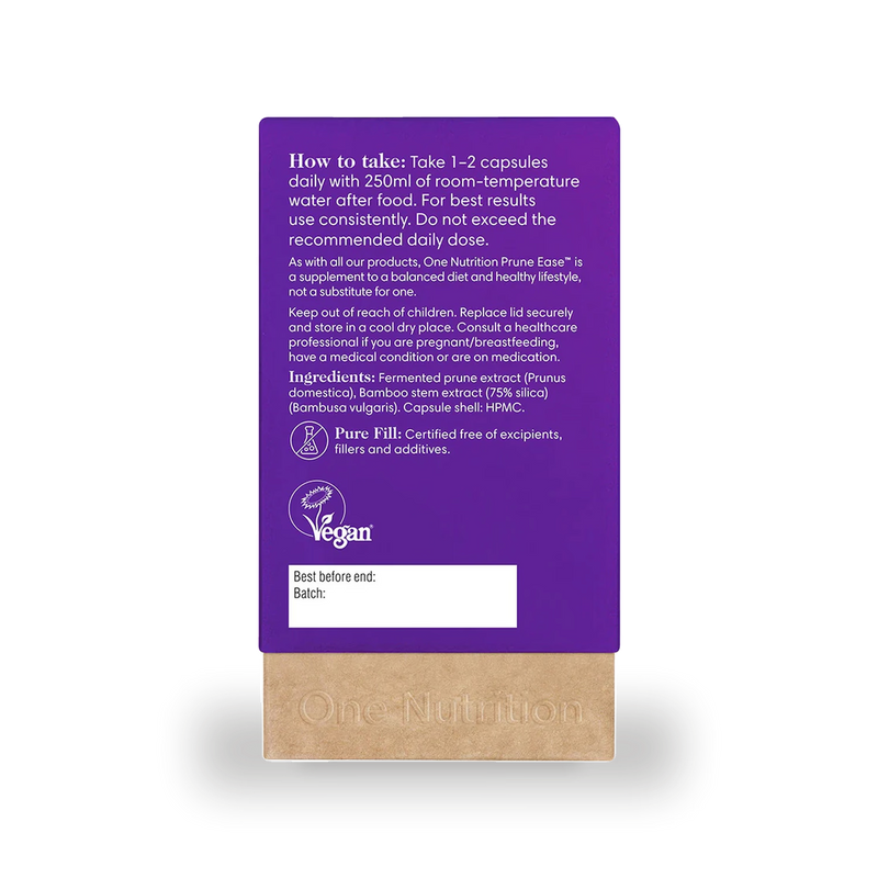 One Nutrition Prune Ease digestive supplement 50 capsules - British product