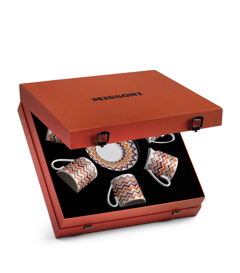 Missoni Home zigzag coffee cups and saucers set of 6, imported from the UK
