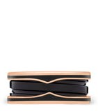 Bvlgari B.zero1 Two-Band Ring Rose Gold Black Ceramic (British brand)