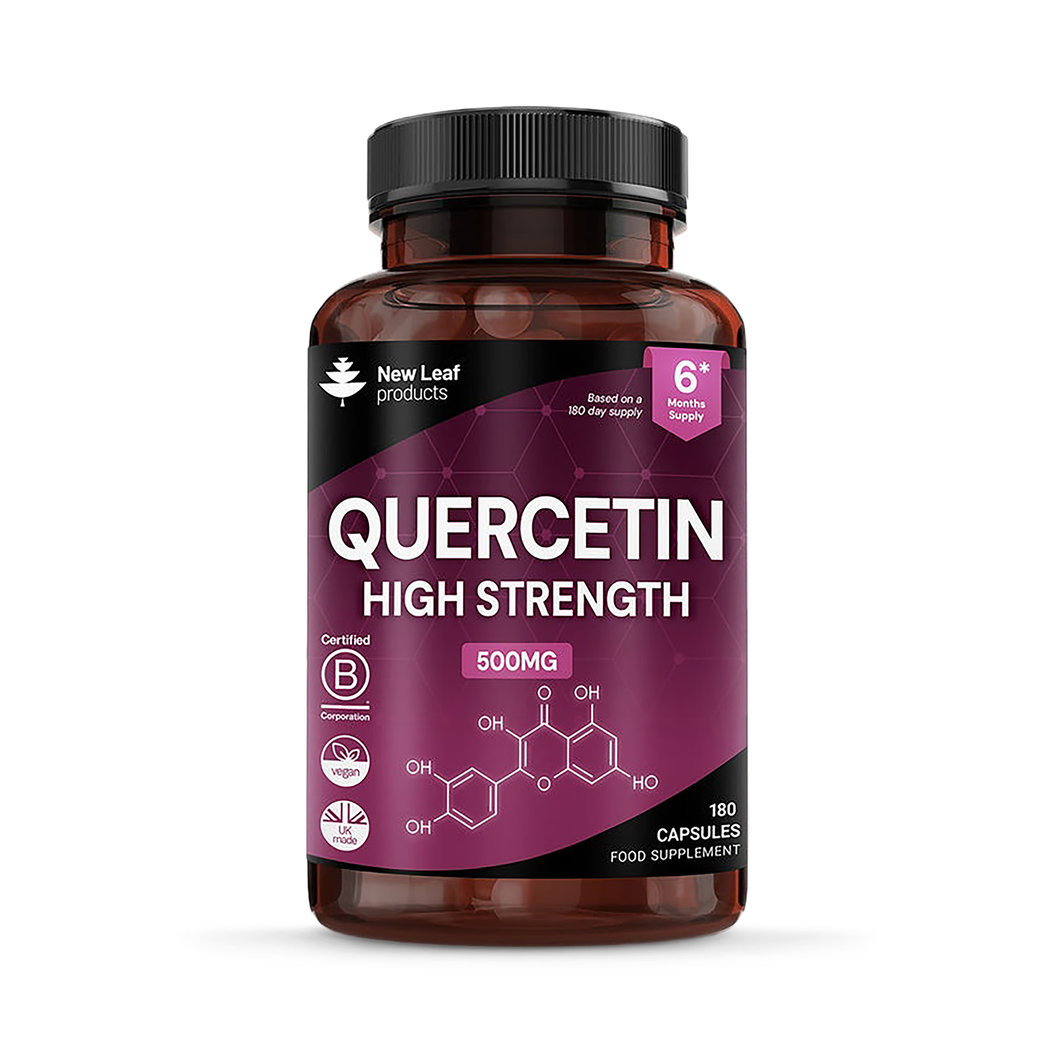 New Leaf Products Quercetin Capsules 500mg 180 capsules - British product