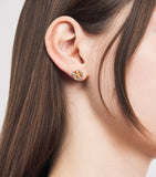 Tory Burch gold and silver-plated icon stud earrings 10mm, imported from the UK