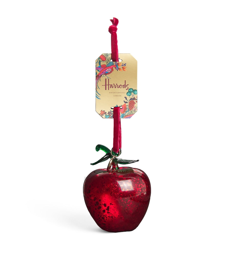 Miniature Wreath Christmas Tree Decoration with Red Fruits and Ribbon