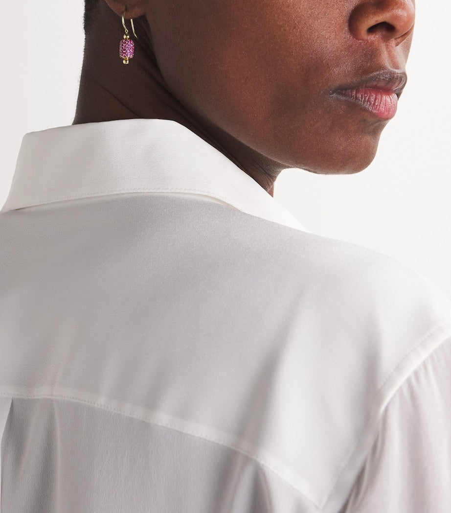 Emily P. Wheeler yellow gold sapphire barrel drop earrings, UK version