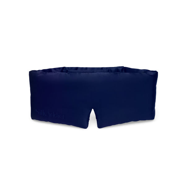 Silk Addict mulberry silk sleep mask navy, UK version