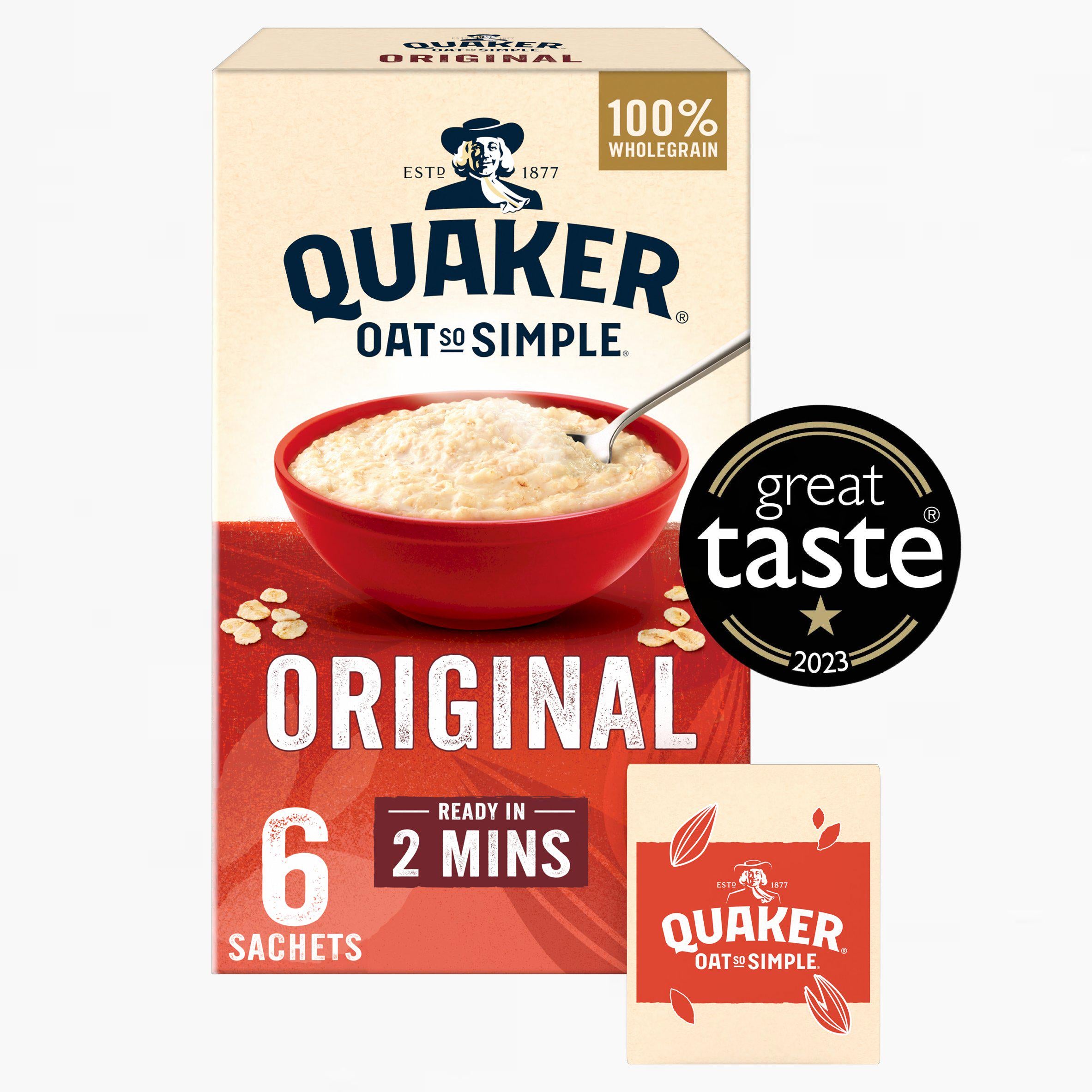 Quaker Oat So Simple Original Porridge Sachets 6x27g GOODS Sainsburys   